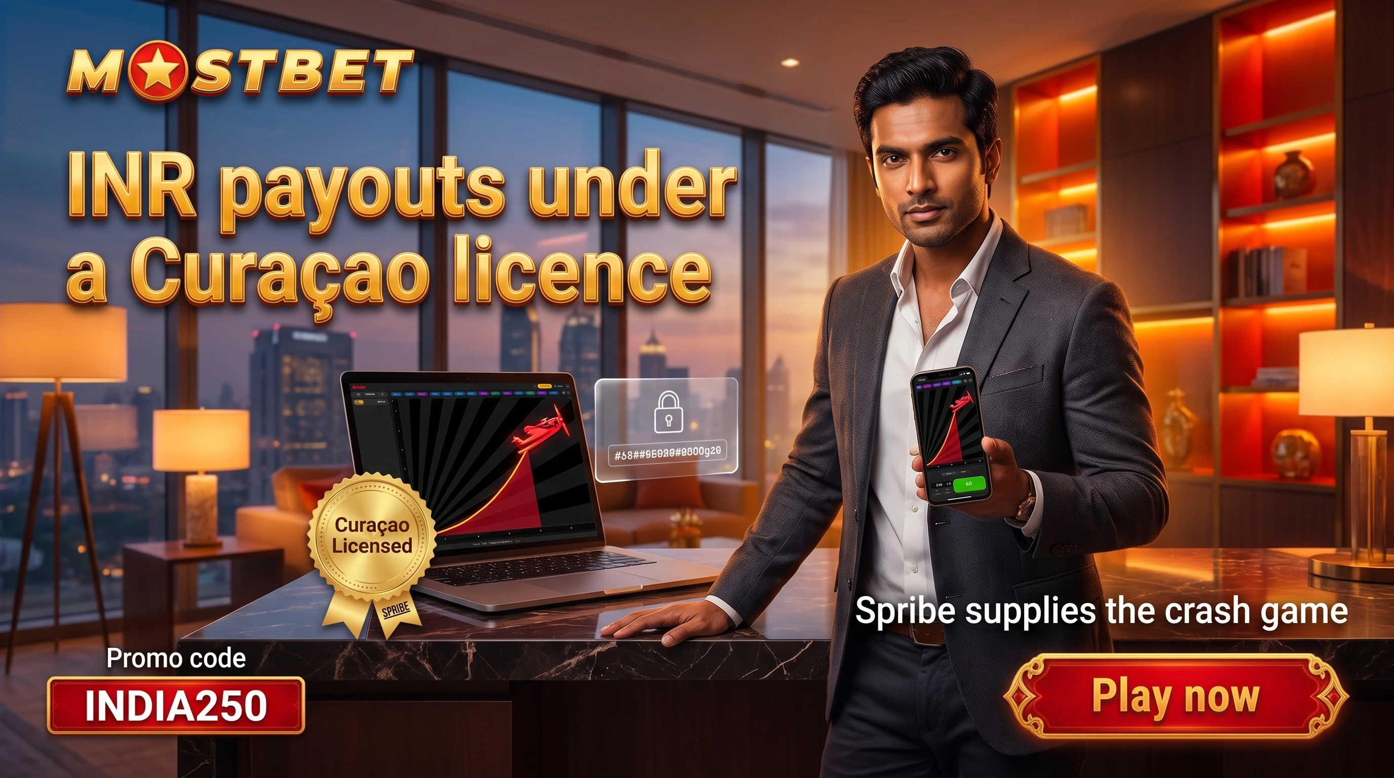 One Mostbet Aviator round in India, from stake to payout